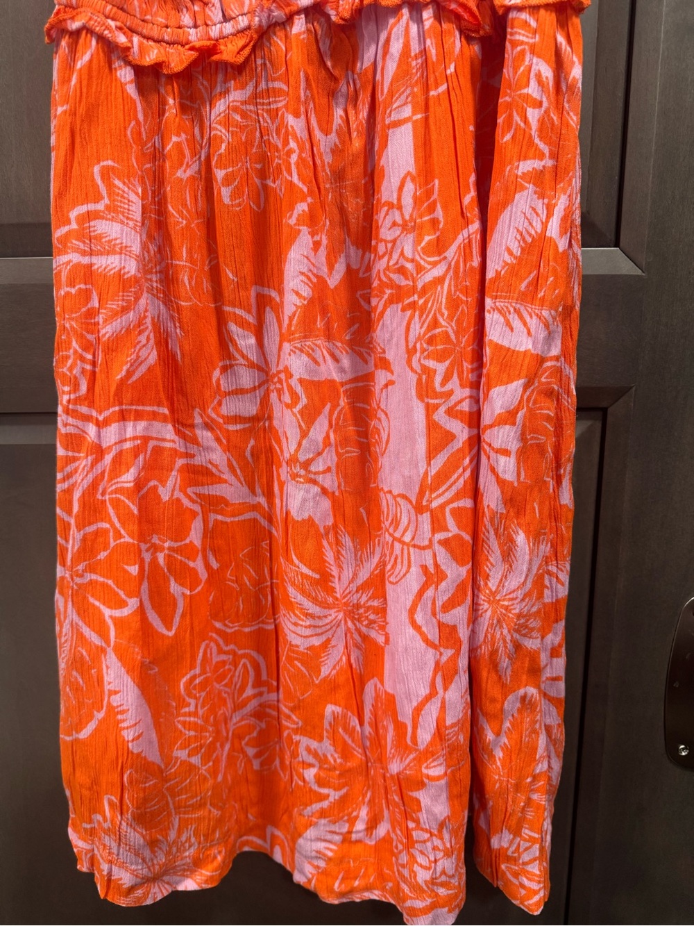 Roxy Orange Floral Tie-Shoulder One-Piece Dress - Picture 3 of 7